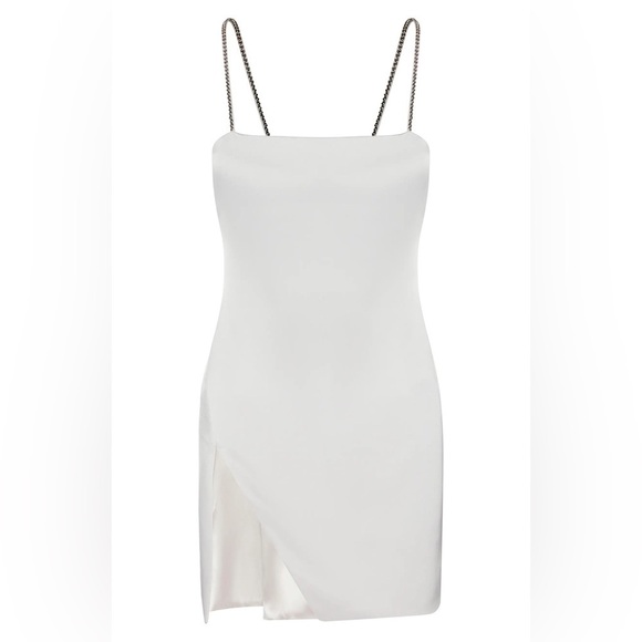 THE ATTICO Fujiko Satin Minidress in Silver sz US 8 IT 44 890$ - Picture 3 of 16